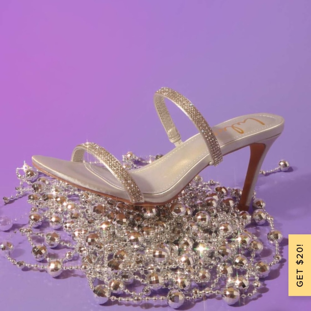 Silver heel sandals